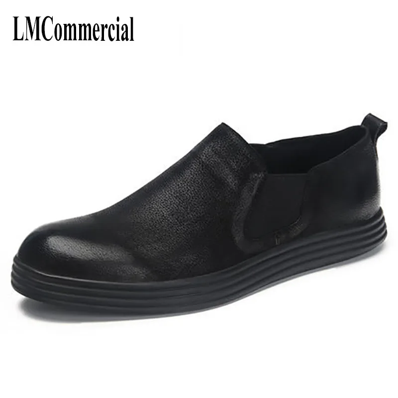 

Men's shoes spring and autumn summer all-match cowhide breathable lazy shoes male men leisure black men's fashion lether shoes
