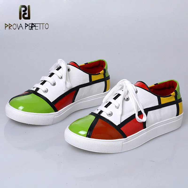 

Prova Perfetto 2018 Top Sale Spring Autumn Colorful Canvas Shoes Korean Style Flat Sneakers Couple Casual Student Shoes Woman