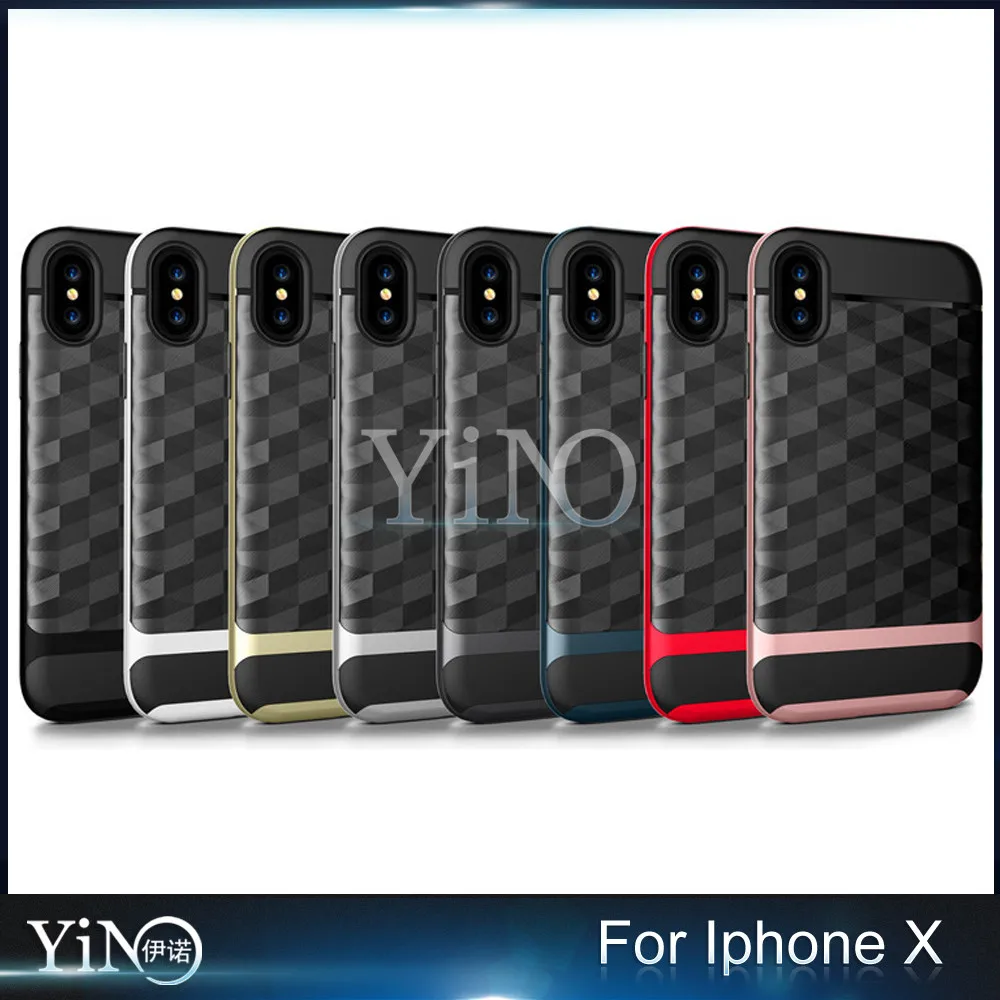 3D призма противоударный чехол для iPhone X, 8, 7, 6, 6 S, Plus, Capa Funda двухслойный Прочный Hybrid Броня силикон защитная крышка 10 шт