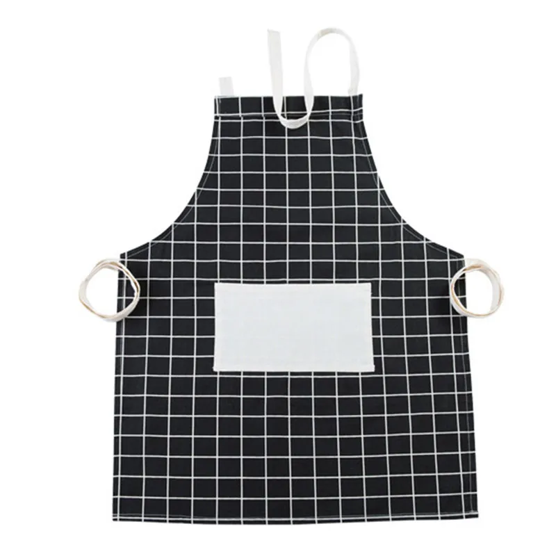 1pcs Women Men Apron Commercial Restaurant Home Bib Spun Poly Cotton Kitchen Aprons Korean Fashion Simple