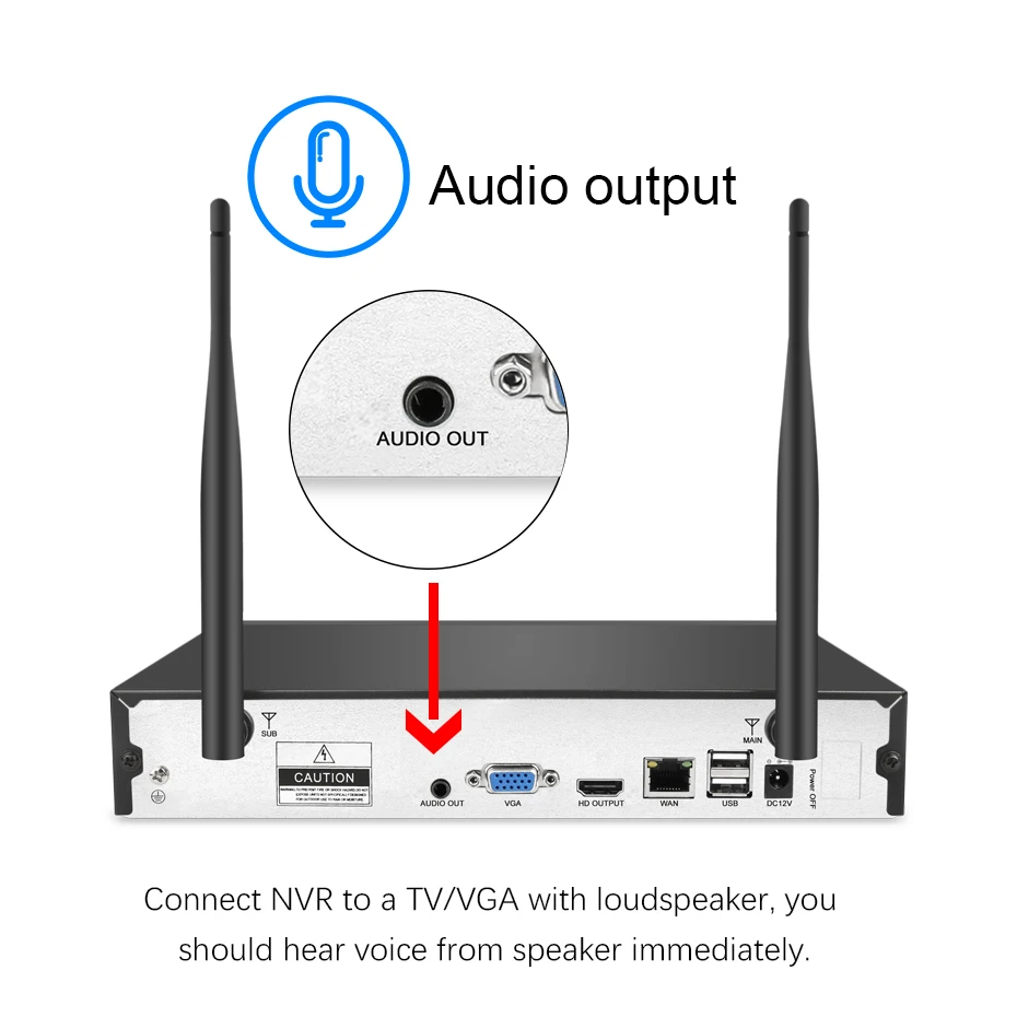  Techege 1080P Wireless CCTV Camera System Audio Record 4CH NVR Home WiFi Security Camera Kits Outdo