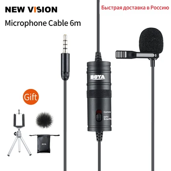 

BOYA BY-M1 Lavalier Condenser Microphone for Canon Nikon DSLR Camcorders, Studio microphone for iPhone X 7 Plus Zoom H1N Handy