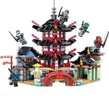 KAZI 737pcs 2017 105 Ninja Super heroes Temple of Airjitzu Building Blocks Toys Gift Compatible With