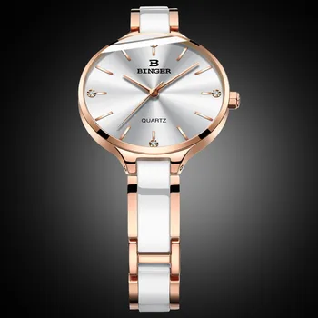 BINGER Ceramic Band Sapphire Luxury Rose gold Watch 1
