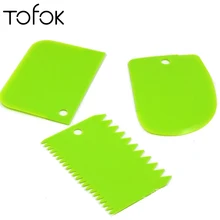 

Tofok 3pcs/set Plastic Cream Scraper Irregular Pizza Dough Spatula Butter Knife Icing Fondant Cutting Cake Smoother Baking Tools