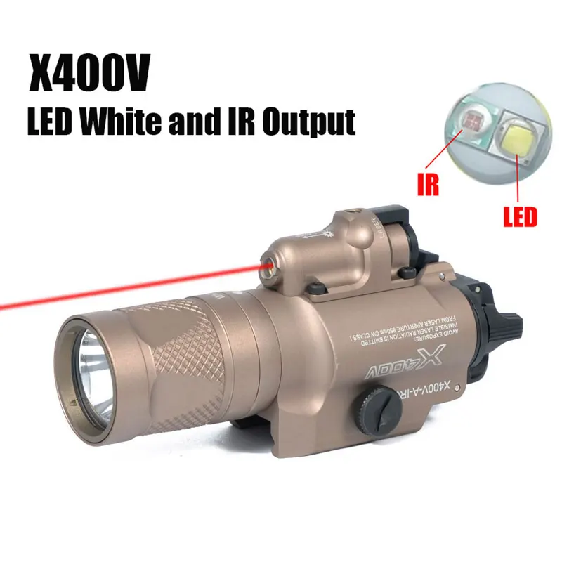 X400V ИК пистолет белый светильник и светодиодный лазерный прицел и ИК оружие Тактический светильник ночного видения Инфракрасный выход всепогодный светильник-вспышка