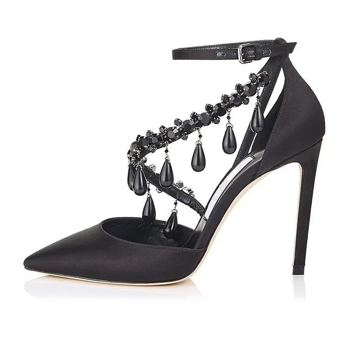 black string high heels