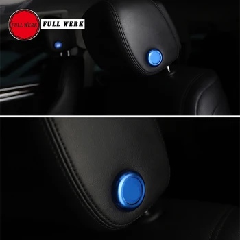 

1 Pair Alum Alloy Car Styling Headrest Switch Button Trim Cover Cap for VW Touareg 2011-2018 Interior Decoration Frame Accessori