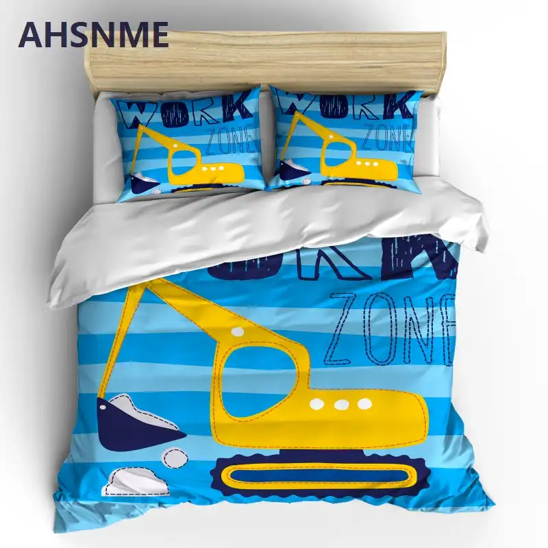 Ahsnme Excavator Bedding Set Space Ship Duvet Cover Unicorn Quilt