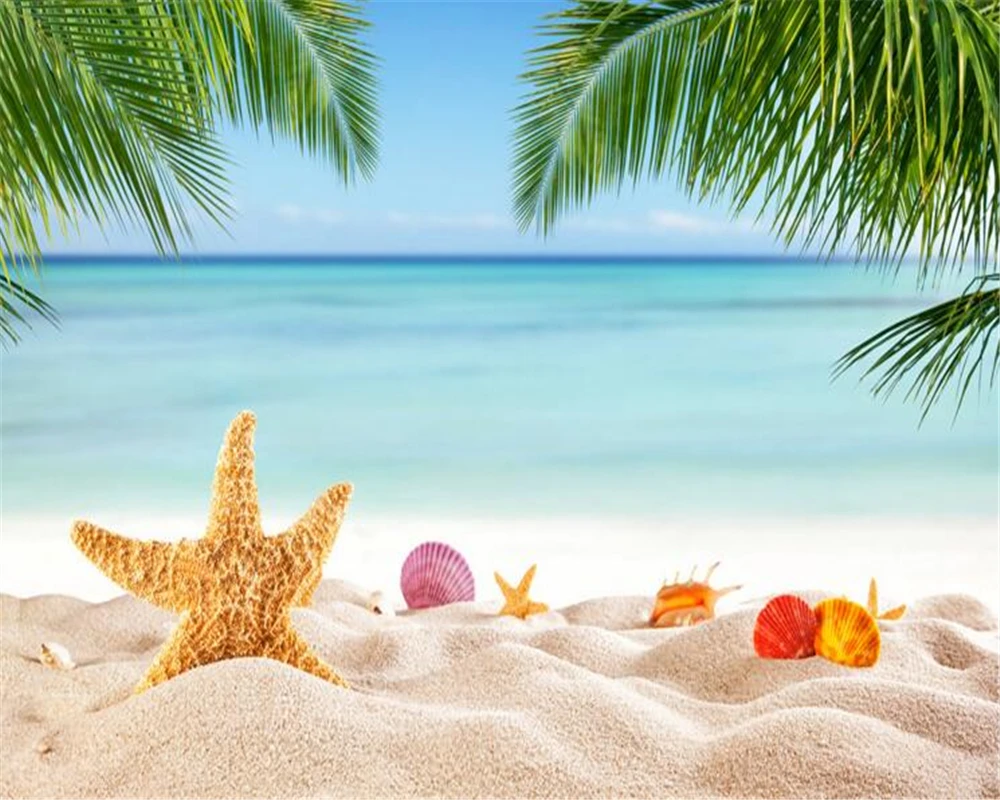 Beibehang Pantai Bintang Laut Pohon Kelapa 3D Wallpaper Photo