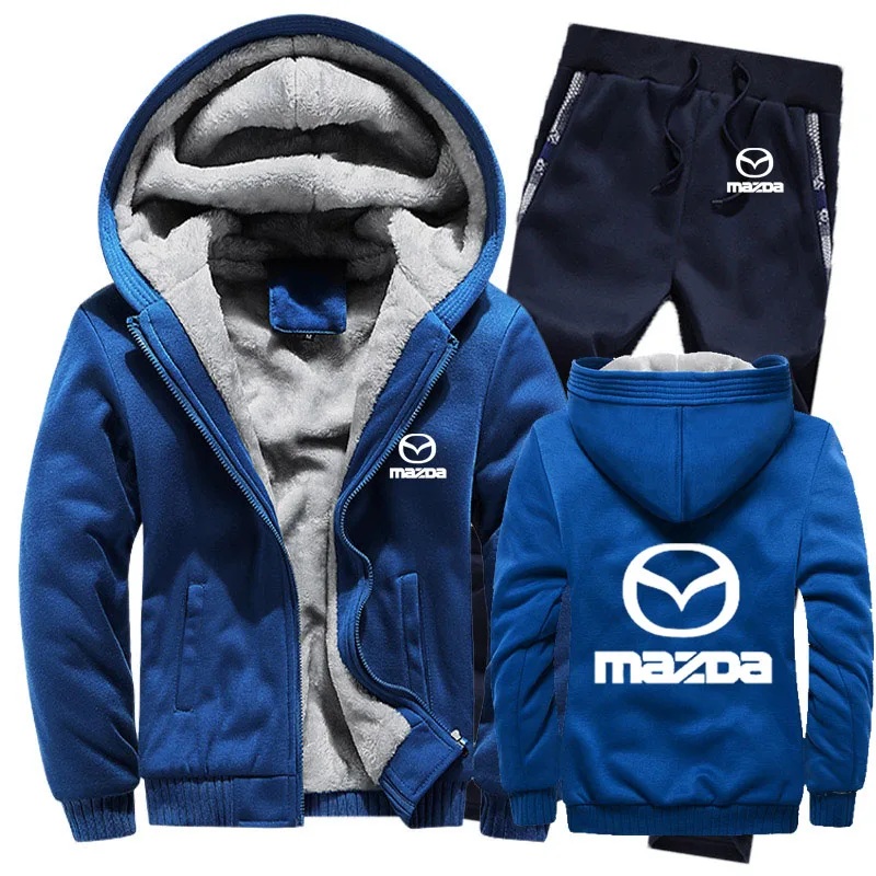 Толстовки мужские для автомобилей Mazda Логотип мужские s толстовки костюм зимний толстый теплый флис хлопок спортивный костюм на молнии мужские s куртка+ брюки комплекты из 2 предметов