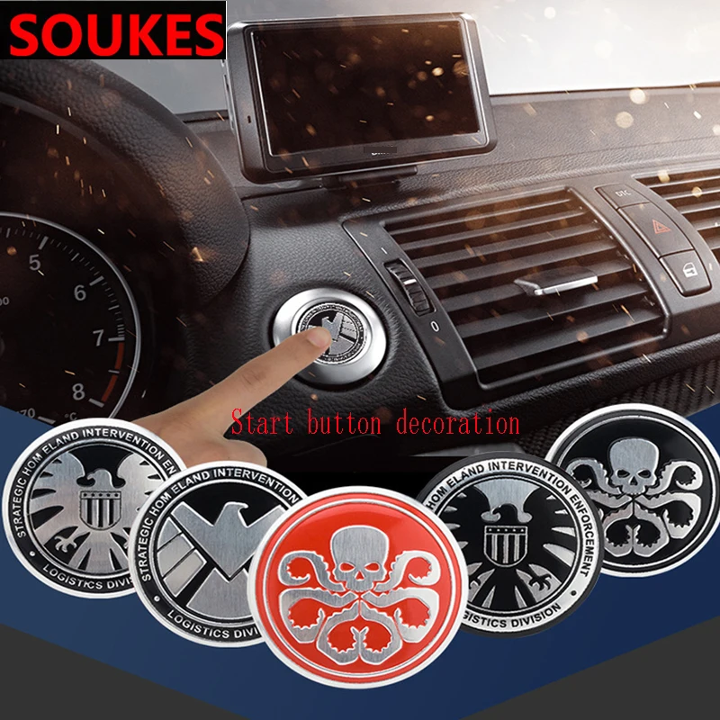 

Aluminum Car Decoration Start Button Decoration Sticker For Hyundai Solaris Tucson 2016 I30 IX35 I20 Accent Santa Fe Citroen C4