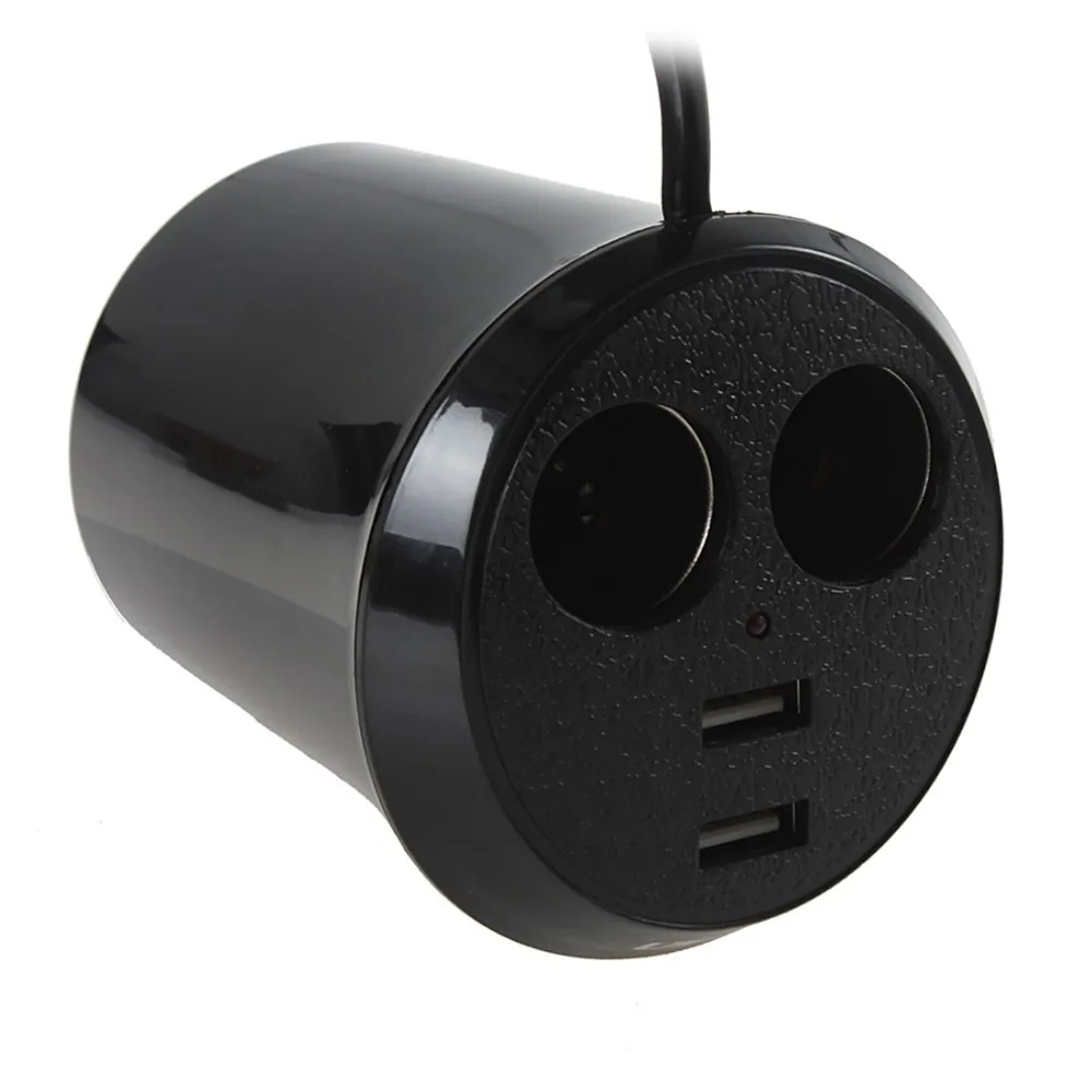 Брендовый черный двойной 12 в USB порт 2 розетки автомобильного прикуривателя Зарядное устройство адаптер питания сплиттер