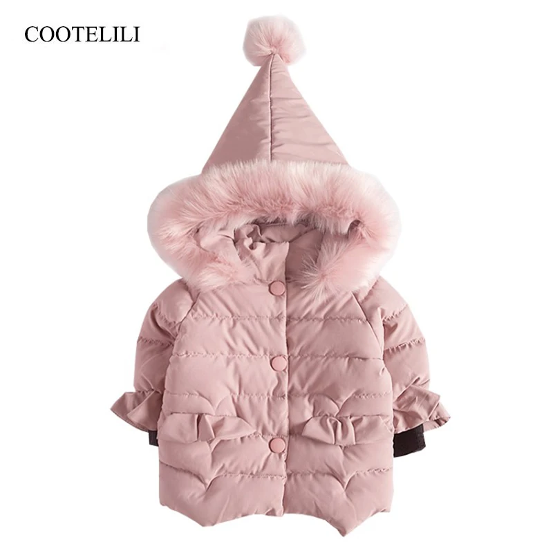 Модная верхняя одежда COOTELILI для маленьких девочек брендовые зимние куртки
