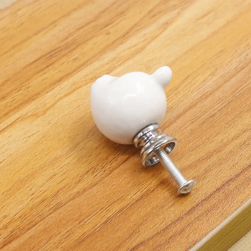 1 шт. ручки для мебели шкафа с милым животным медведем дизайн керамическим
