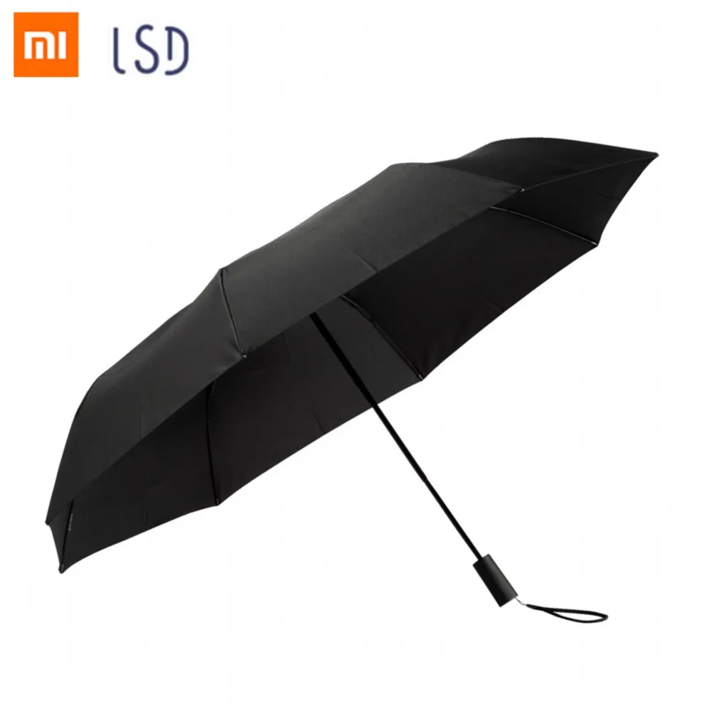 Black Xiaomi LSD зонтик водоотталкивающий уровень 4 УФ солнцезащитный крем сильный и ветростойкий три цвета Mijia Umbrella - Цвет: Black