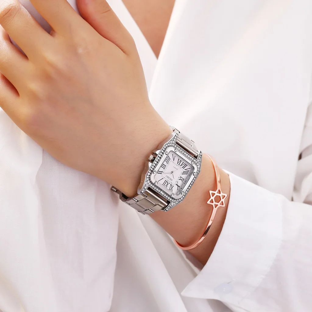 Fashion Rhinestone Diamond Women Bracelet Watch Top Luxury Brand Ladies Wrist Watches Silver Steel Female Clock Relogio Feminino
