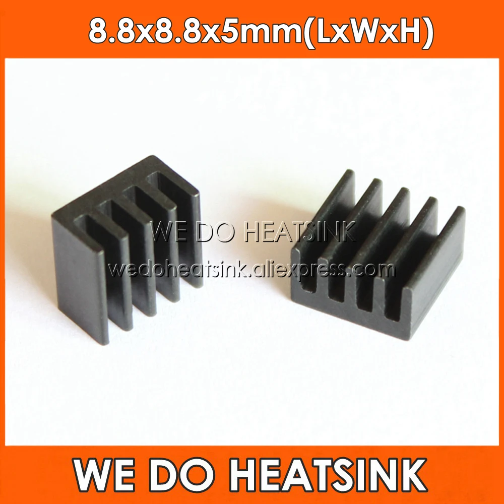 100PCS Heat sink 8.8x8.8x5mm High quality MINI HeatSink Color Black 