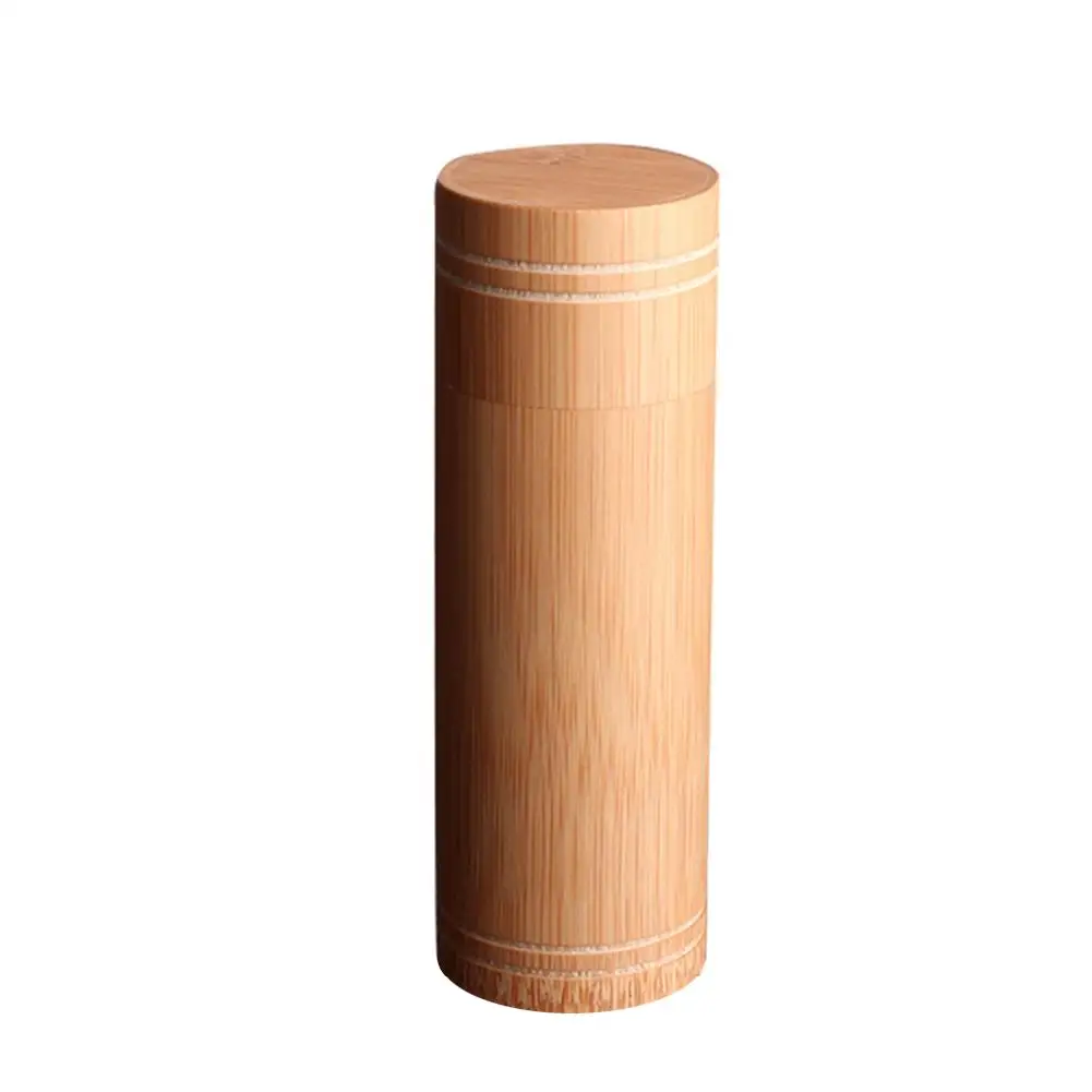 Натуральная бамбуковая чайная канистра коробка для хранения бутылка-органайзер чайный набор в коробке кухонные аксессуары уплотнительная крышка банка Caddy подарок для дома путешествия - Цвет: 6x16