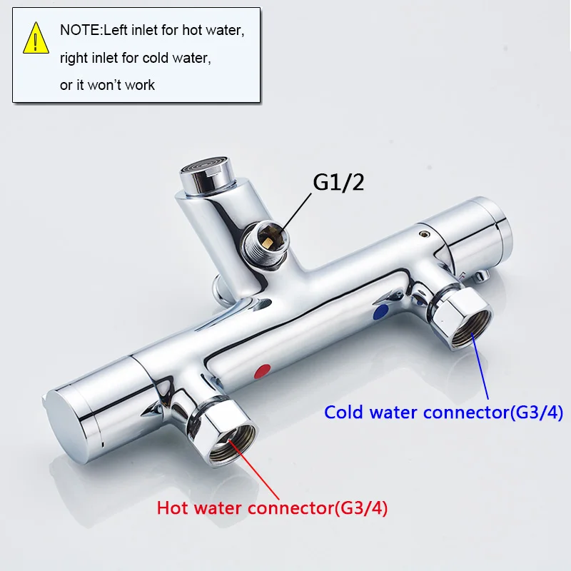 Kaufen ROVATE Badewanne Dusche Wasserhahn Wand Montiert, Dual Griff Auto Thermostat Control Bad Mischbatterie für Badezimmer