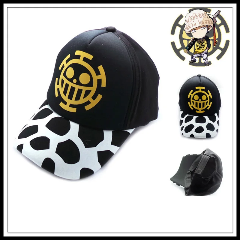 

One Piece Cosplay Anime Cotton Cap With Trafalgar Law Skull Colorful Printing Fashion Casual Sun Hat