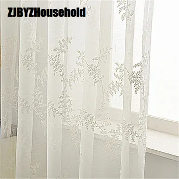 

New Fabric Curtain, Hollow Embroidery Curtains, White Pine Needles,Curtains Tulle for Living Dining Room Bedroom
