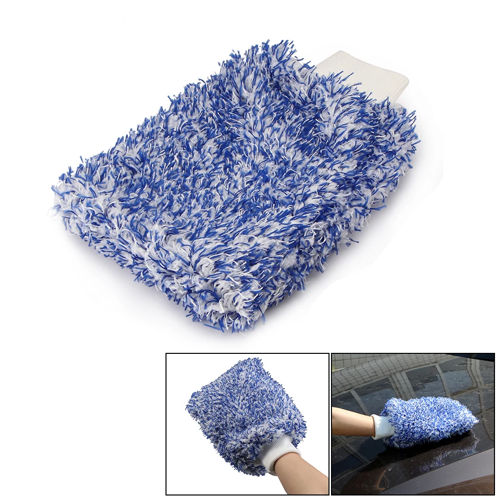 Car Wash Mitt Scratch Free Microfiber Car Washing Glove Wet and Dry Use