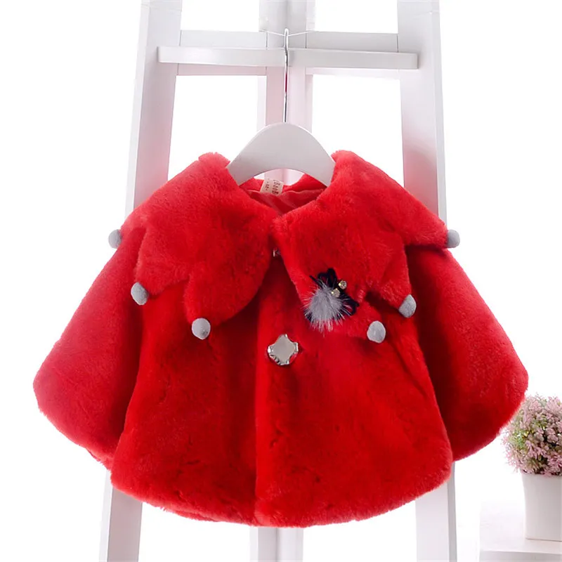 

fashion children winter clothes baby girls warmly inverness Cloak kids outwear thicken coat infant wear