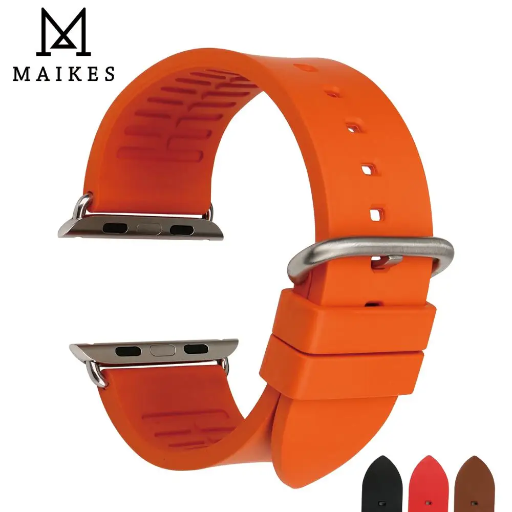 Ремешок сменный резиновый для Apple Watch Band 44 мм 40 Series SE 6 5 4 3 2 iWatch 42 38 мм|Ремешки часов|