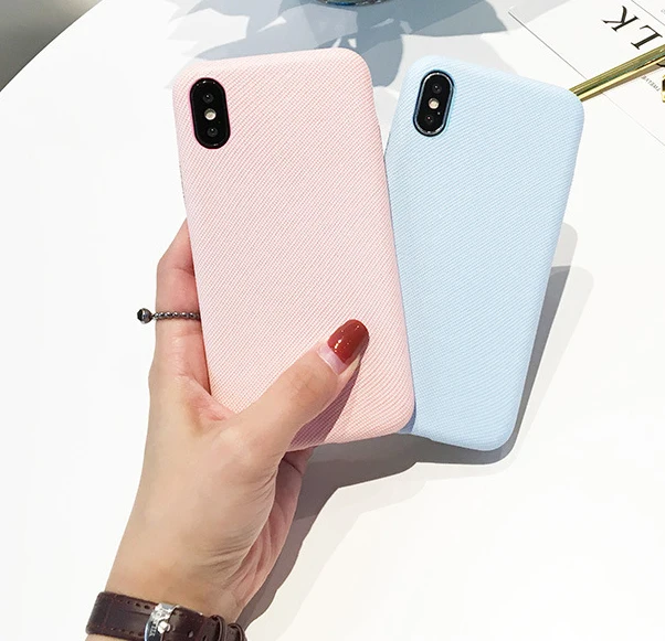 Fabric twill Soft TPU case For iphone 7 8 78 plus Case Silicone Phone Cases For iphone 6 6S Plus X (11)