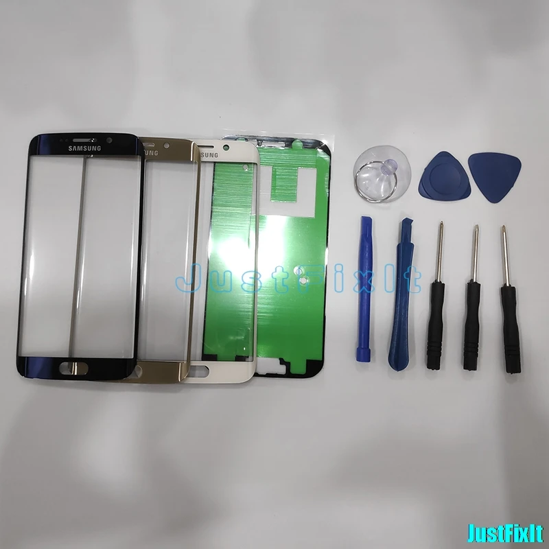 

For Samsung S6 edge G925F G925A LCD display outer touch panel screen glass replacement+ Stickers + Tools Front Glass Lens