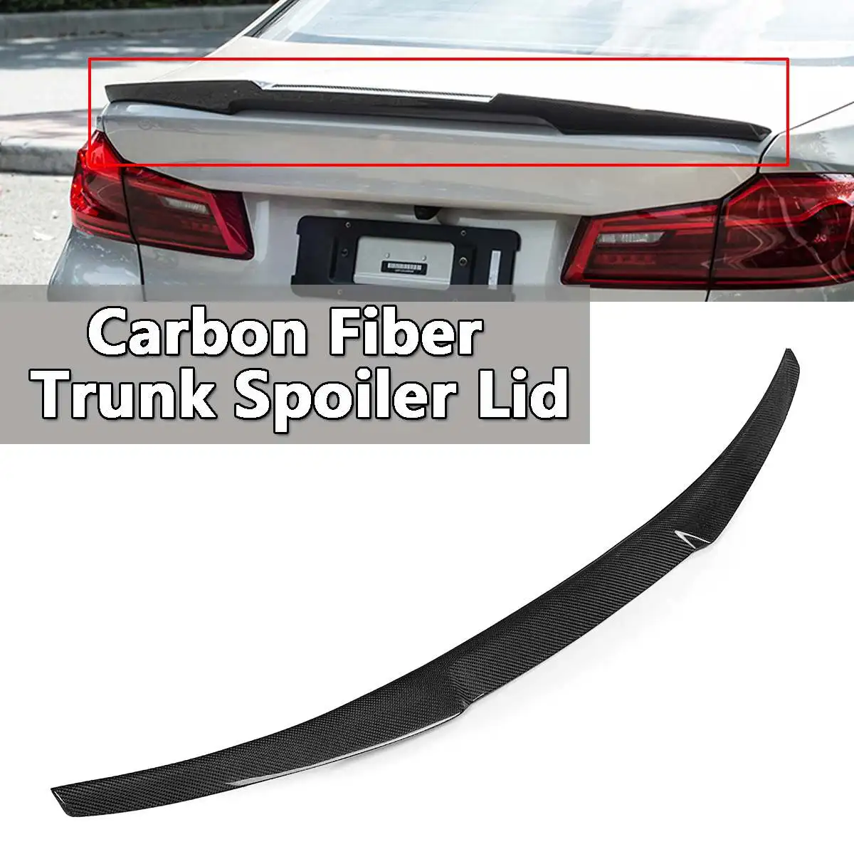 

For 2017-18 for BMW G30 520d 530i 540i V Type New Rear Trunk Boot Spoiler Wings Real Carbon Fiber Trunk Spoiler Lid Car-styling