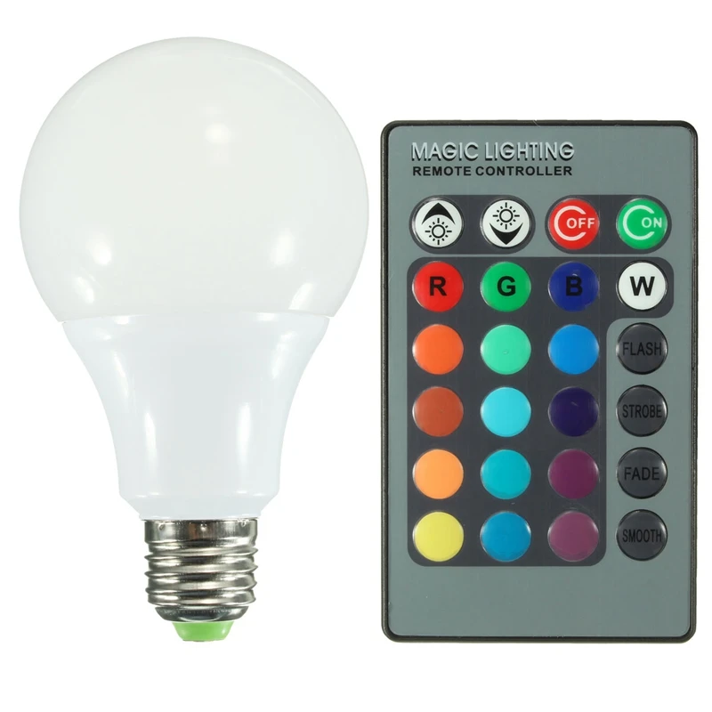Светодиодный лампы E27 RGB светодиодный фонарь лампа 16 видов цветов Изменение с 24