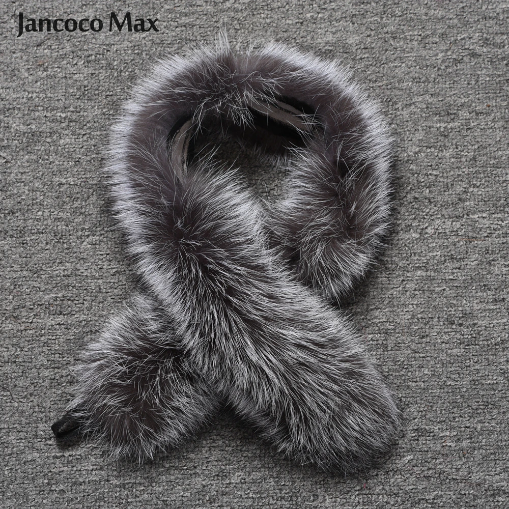  Fashion Style Women Real Silver Fox Fur Collar Winter Warm Natural Fur Scarf Top Quality Shawl S739