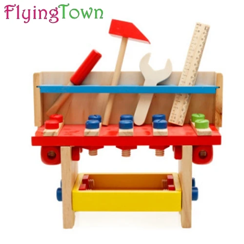 

Montessori Educational toys wooden screw math toy for kids removable toy assembling modelTool table learning brinquedos