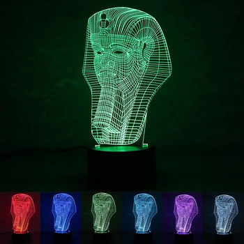 

2017 new 3d night light Pharaoh creative colorful lights button USB power led lights manufacturers spot wholesale