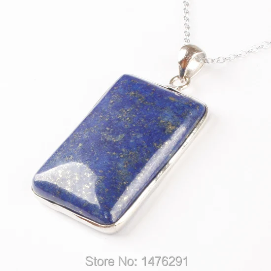 

32x26MM Natural Lapis Lazuli Rectangle Bead Gem Pendant 1PCS