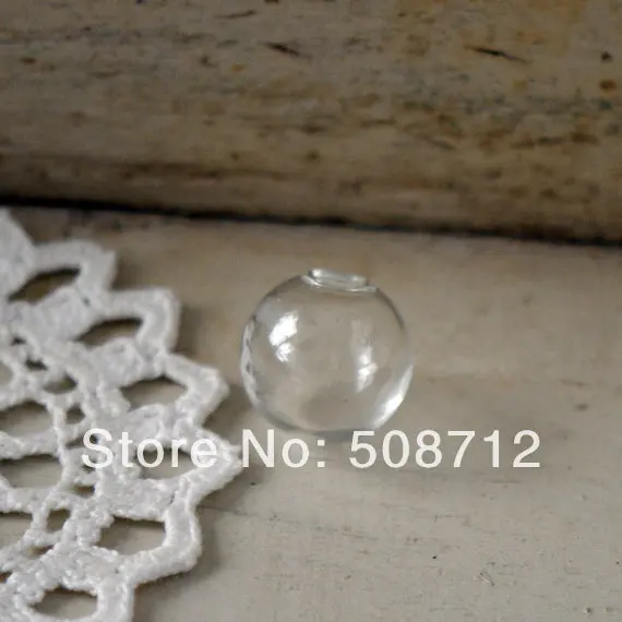 

50 Pcs 15mm diameter Clear Sphere Dome Glass Bottle DIY Terrarium 3mm hole on bottom