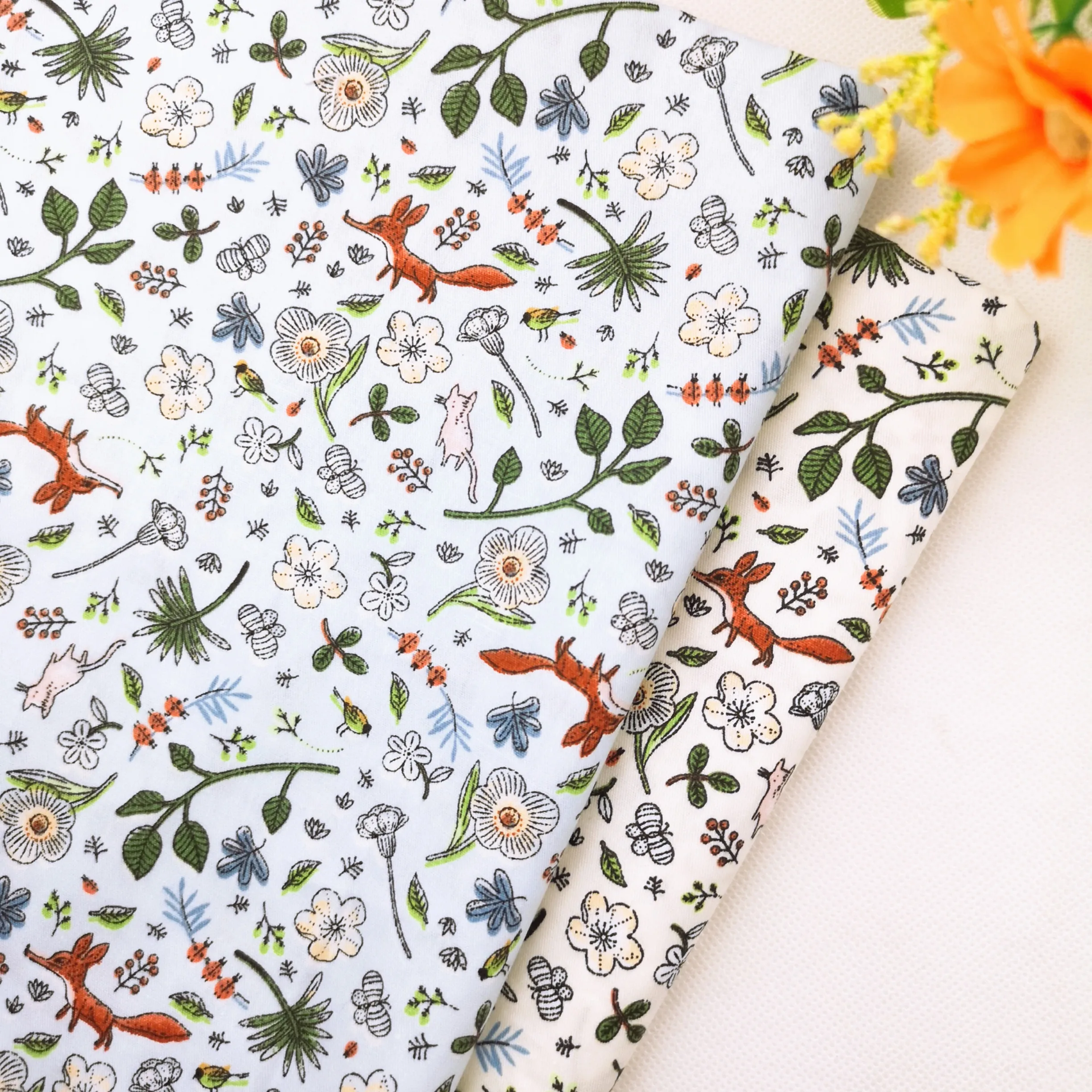 

Fox Leaf DIY Sewing Craft Breathable Fabric Baby Wear Tissus Tecido Tilda Clothes 100% Cotton Twill Fabric Patchwork Handmade