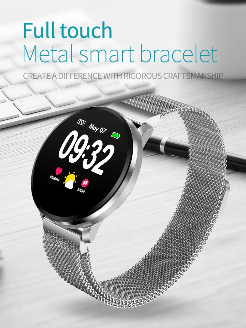 Men CF68 Smart Watch Women Waterproof IP67 Blood Pressure Sport Smartwatch Heart Rate Smart Bracelet vs Q9 for Android IOS