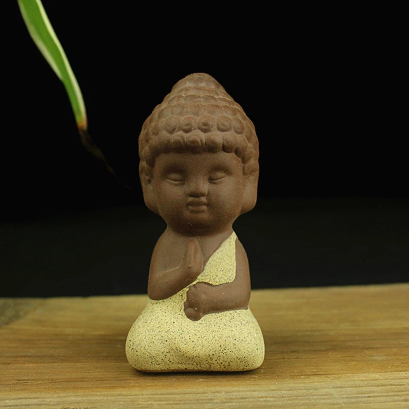 JX-LCLYL Mini Ceramic Buddha Statue Statuette Yoga Handicrafts Ornaments Tea Decoration