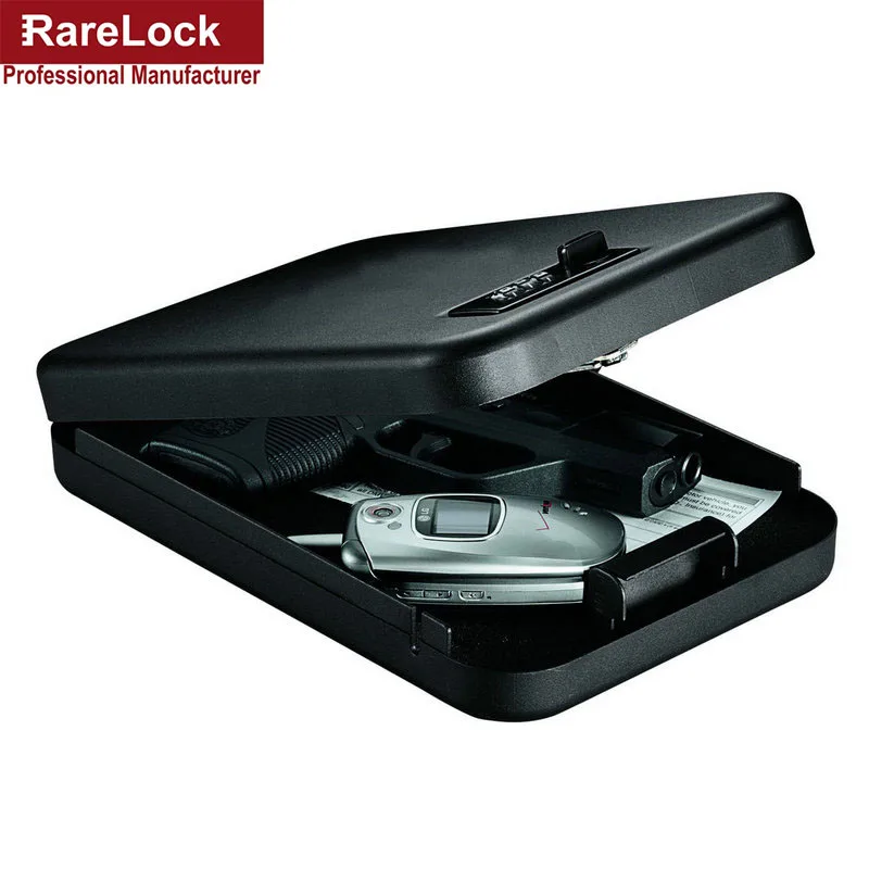 

Rarelock Handgun Vault Combination 1911 Style Pistols Code Password Biometric Safe Box Solid Steel Valuables Box Portable Lock a