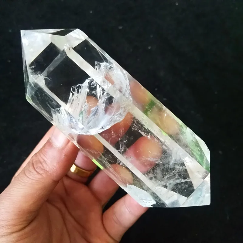 Natural Clear quartz crystal wand point raw mineral stones and energy Healing crystals
