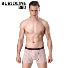 BURJOLINE Мужское нижнее белье цельный 3D боксер печать решетки комфорт мягкие мужские шорты большой размер SP9063