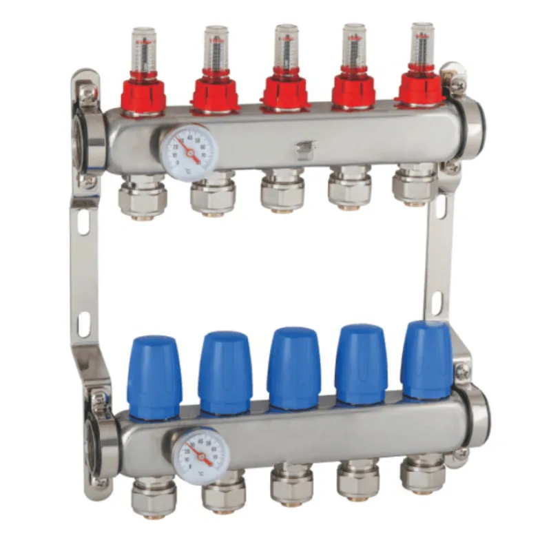 

DN25 2/3/4/5/6/7/8/9 way household Water Distribution Manifold for Underfloor Heating System stainless steel floor heating manifold