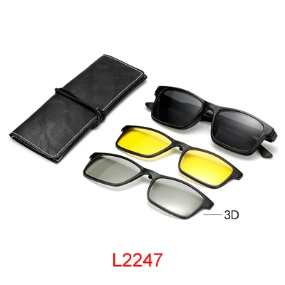 Два Oclock многофункциональные магнитные поляризованные солнцезащитные очки на застежке для мужчин и женщин ультра-светильник TR90 3D желтые очки ночного видения - Цвет линз: Фиолетовый