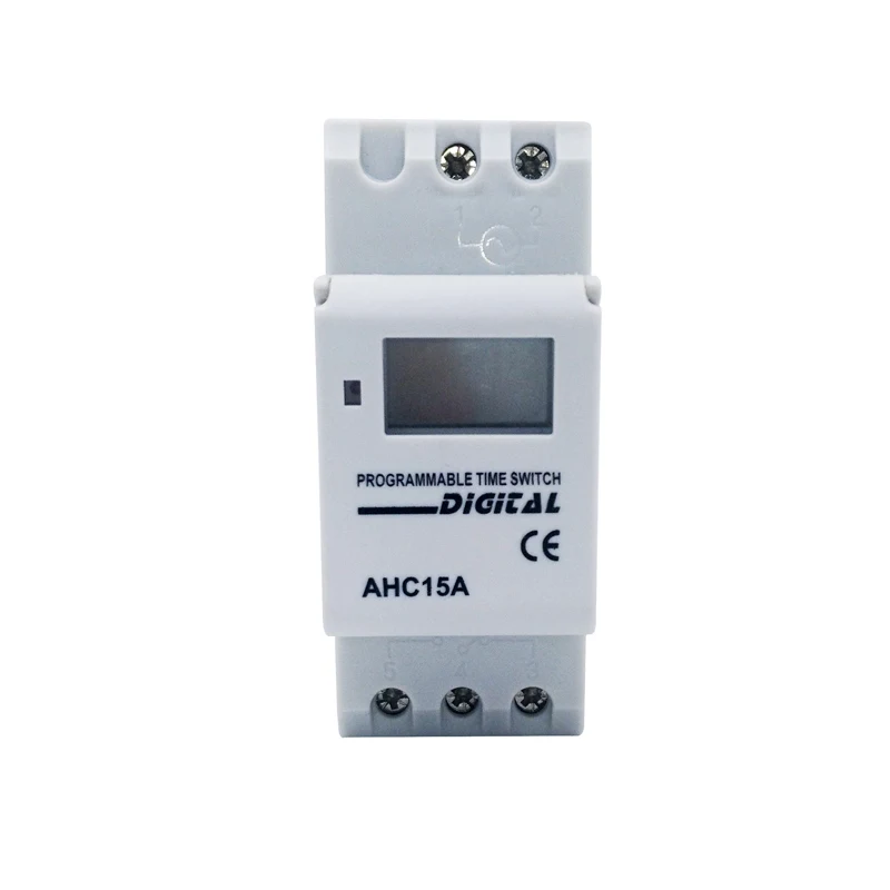 Таймер AHC15A AC220V DC12V/24 V светодиодный цифровой реле времени переключатель еженедельная Мощность Программируемый реле времени управление