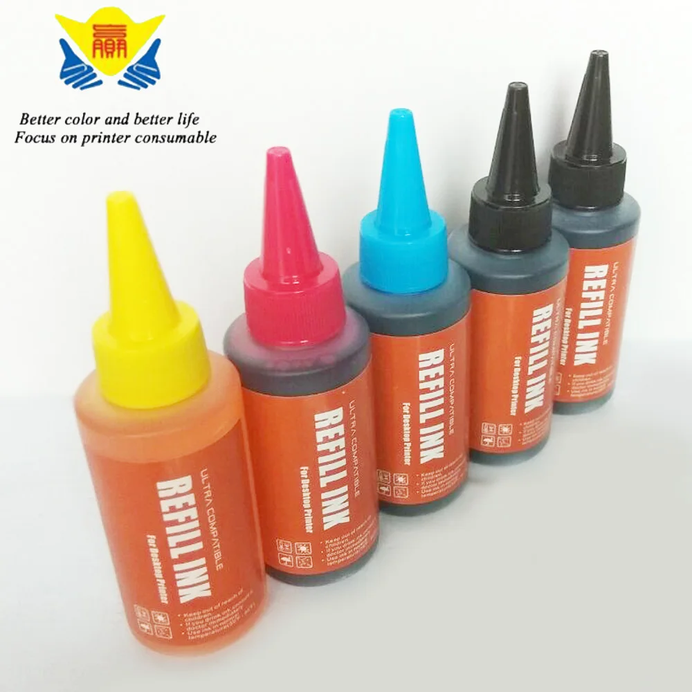 

JIANYINGCHEN compatible 5x100ML Dye Ink For Canon PIXMA IP4880 MG5180 PGI-825 CLI-826 Free Shipping