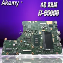 Akemy X556UA/X556UV материнская плата для ноутбука ASUS X556UA X556UV X556UAM X556UJ X556U X556 тесты оригинальная плата 4 г оперативная память I7-6500U