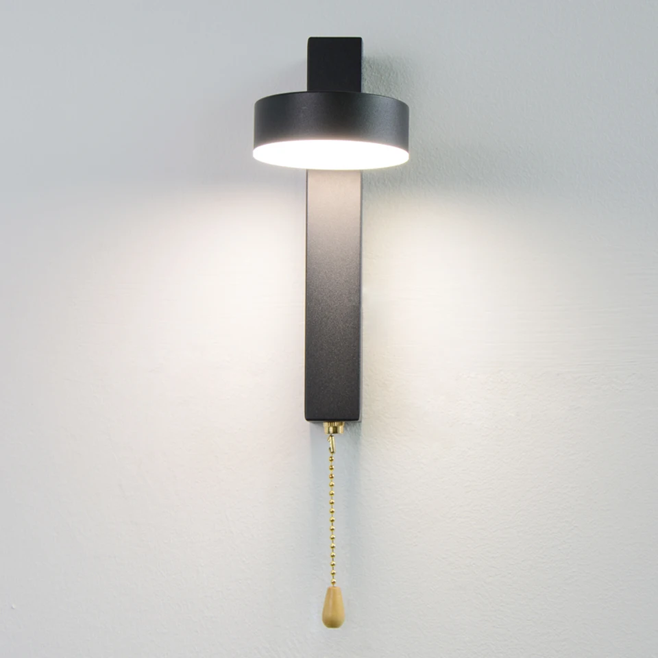 Applique Murale Led Avec Interrupteur A Glissiere 3 Couleurs Applique Moderne 7w 9w Noir Blanc Pour Maison Escalier Chambre A Coucher Chevet Aliexpress